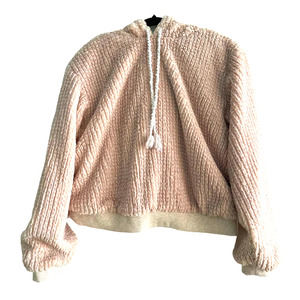 Anthropologie Saturday Sunday Silky Soft Fleece Pink Pullover Hoodie M NWOT